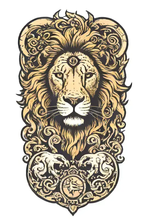 lion and lamb tattoo design idea