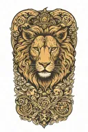 lion and lamb tattoo design idea