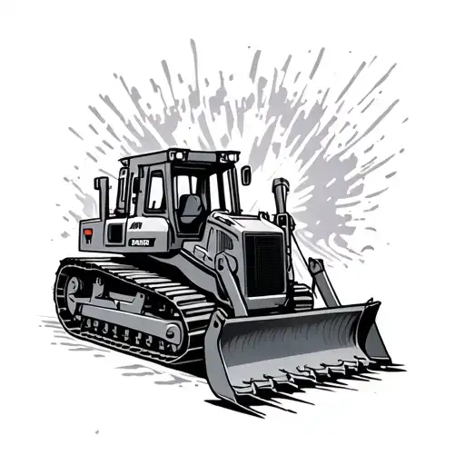 bulldozer tattoo design idea