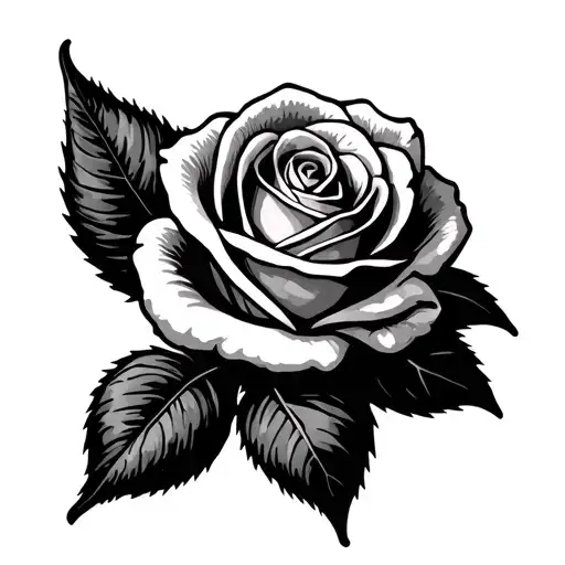 darker shade rose with the words JJ world on the leaf in a old English font tattoo design idea