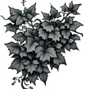 ivy vines/ back to hip tattoo design idea