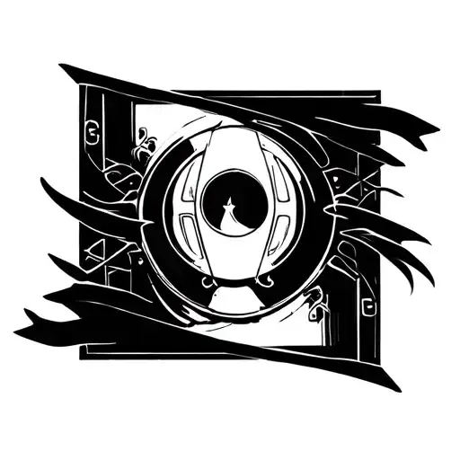 **Prompt для генерации:**  "Graphic black and white tattoo design, upper trapezius and shoulder. Central figure: a slot tattoo design idea