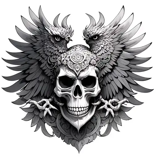 Skull, Garuda tattoo design idea