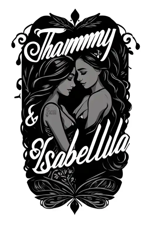 "Thammy&Isabella" wife and daughter tattoo tattoo design idea