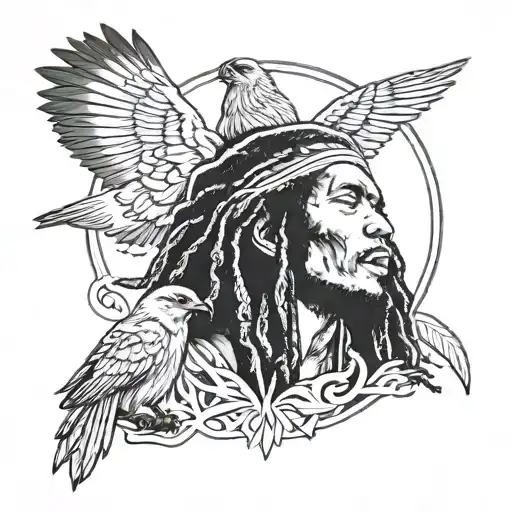 bob marley three little birds tattoo design idea