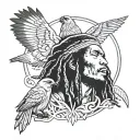 bob marley three little birds tattoo design idea
