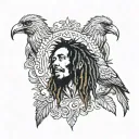 bob marley three little birds tattoo design idea