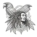 bob marley three little birds tattoo design idea