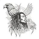 bob marley three little birds tattoo design idea