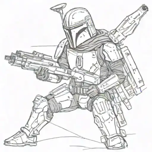 mandalorian with an ak47 tattoo design idea
