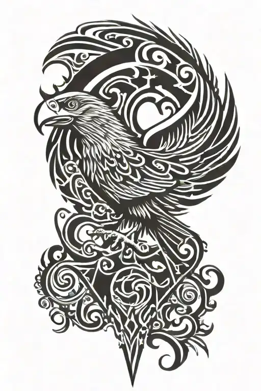 prussian eagle, music, germanic tattoo design idea