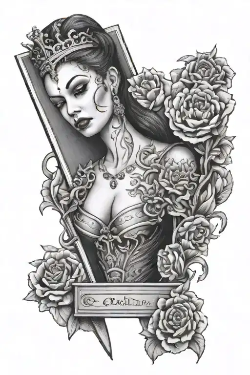 Res queen using a guillotine tattoo design idea