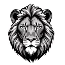 lion face tattoo design idea