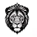 lion face tattoo design idea