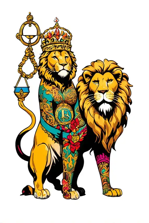 leo and libra tattoo design idea