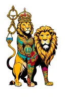 leo and libra tattoo design idea