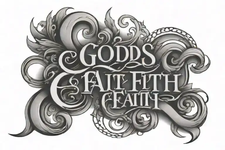 Gods Faith written in script tattoo tattoo design idea