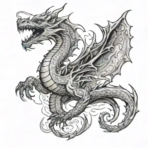 The tattoo on the back takes up a significant area. The dragon is not static. It most likely wriggles, perhaps in the shape of a letter tattoo design idea