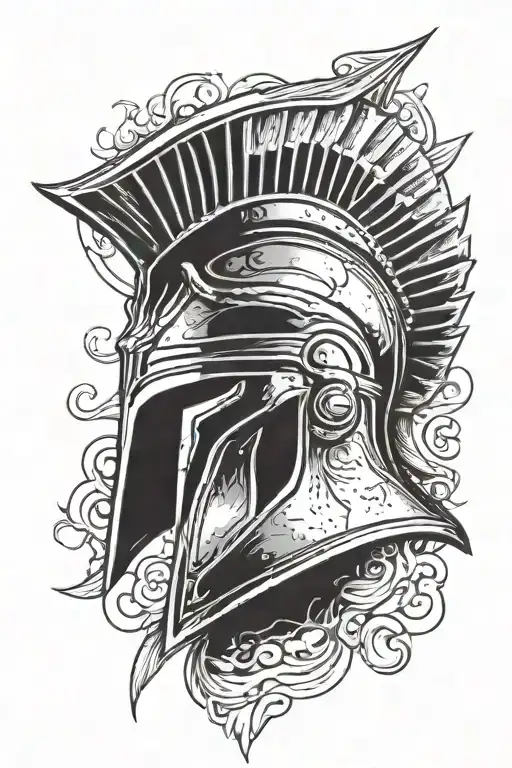 spartan helmet tattoo design idea