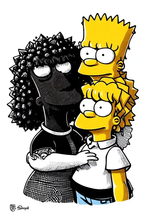 bart and lisa simpson tattoo design idea