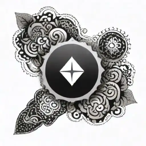 minimalist dot work patch work arm sleeve tattoo off all metaphysical and Libra tattoo design idea