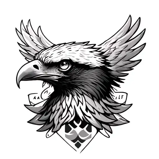 eagle arm sleeve tattoo with eye of focus underneath tattoo design idea