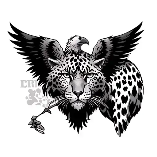 Double Headed Eagle and Leopard Tattoo tattoo design idea
