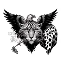 Double Headed Eagle and Leopard Tattoo tattoo design idea