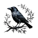 crow willowtree girly tattoo design idea