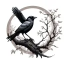 crow willowtree girly tattoo design idea