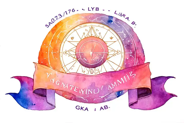 "10/21/76-5/18/25 LY.B "AKA" P" Sagittarius Libra and Gemini constellation tribal style tattoo design idea