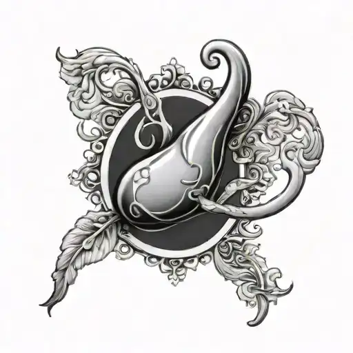 uterus surrounded tattoo design idea