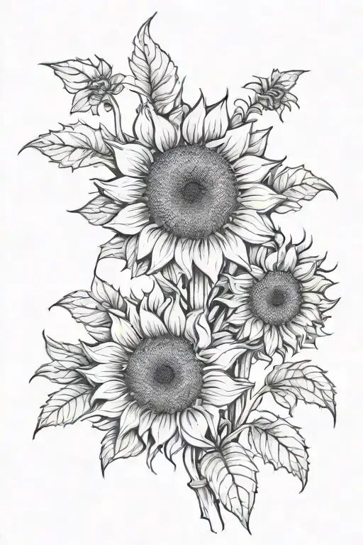 sunflowers negative space makes a cross. tattoo design idea