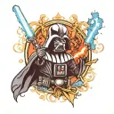 darth vader vs anakin tattoo design idea