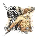 darth vader vs anakin tattoo design idea