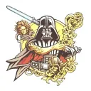 darth vader vs anakin tattoo design idea