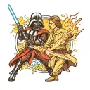 darth vader vs anakin tattoo design idea