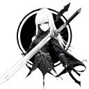 Nier Automata 2B with sword tattoo design idea