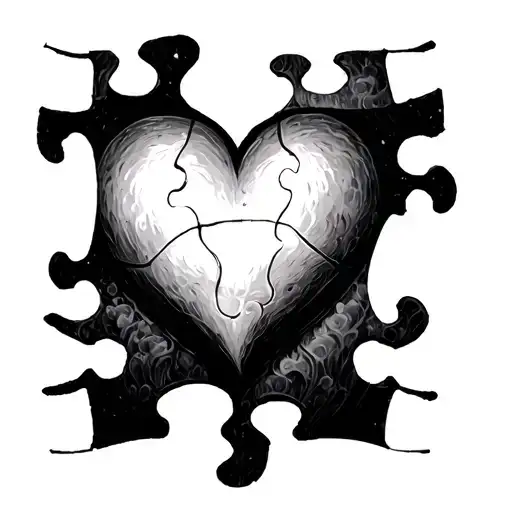Puzzle Piece Heart tattoo design idea