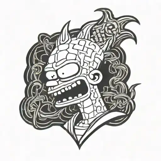 Bart Simpson with the neckless tattoo design idea