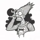 Bart Simpson with the neckless tattoo design idea