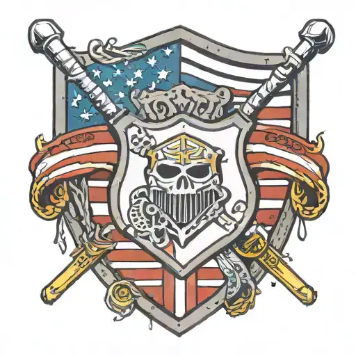 Harley Davidson shield Maryland flag tattoo design idea