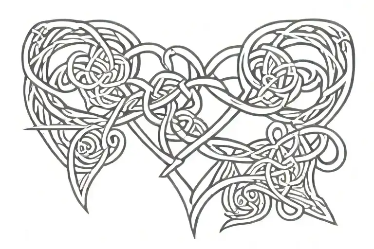 celtic knotted heart tattoo design idea