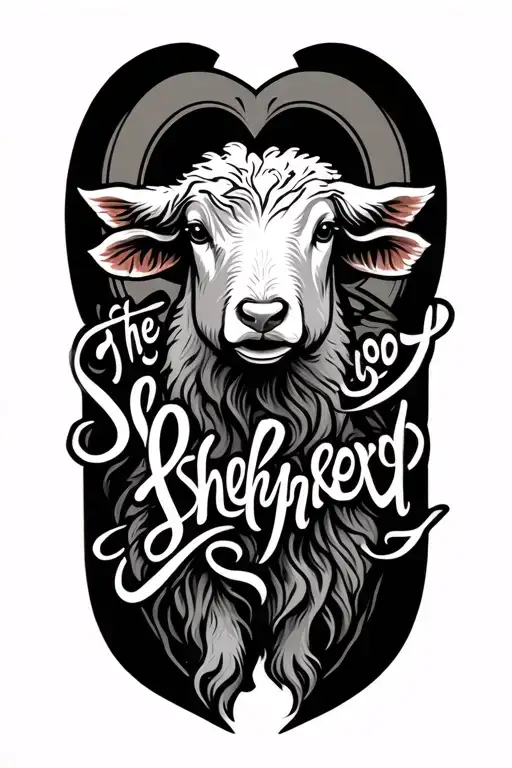 the good shepherd cursive tattoo design idea