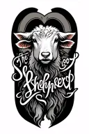 the good shepherd cursive tattoo design idea
