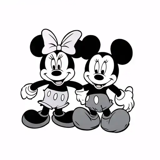 mickey and minnie mouse tattoo design idea