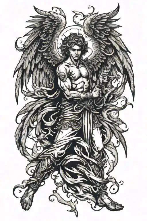 seraph angel tattoo design idea