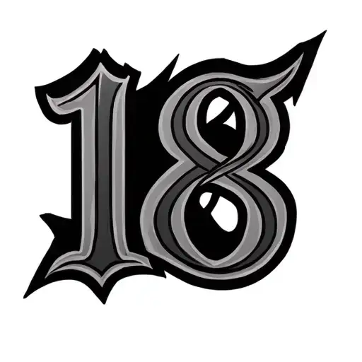 "18" number tattoo design idea