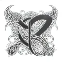 A Celtic knotwork design incorporating elements of the O'Keefe family crest, with a subtle nod to the client's military background tattoo design idea