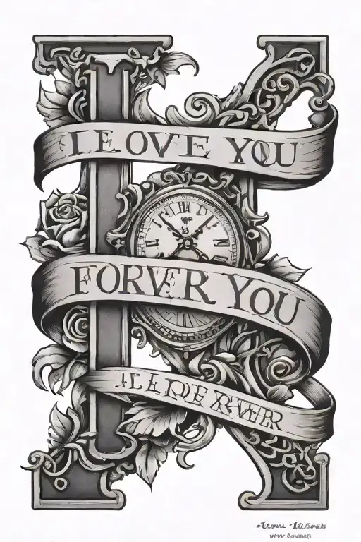  11 26 06 roman numerals i love you forever CJ tattoo design idea